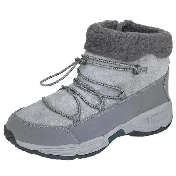 Easy Spirit Voyage Grey Leather Insulated Womens Ankle Boots Size 6M - Picture 1 of 11